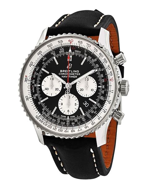 breitling navitimer black leather strap|replacement breitling strap.